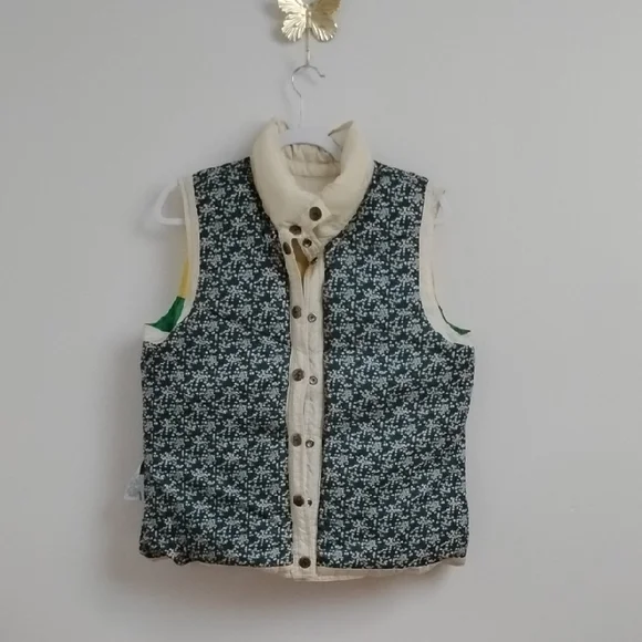 *RARE* 90s Y2K Vintage Old Navy Striped Chevron/Floral Reversible Puffer Vest - Picture 13 of 16